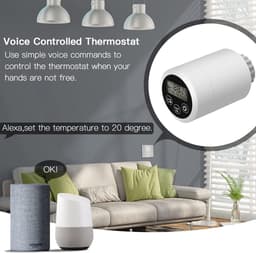 Slimme Thermostaatkraan - Radiatorregelaar - Temperatuur Regelen - Wekelijks Programmeerbaar - M30x15 mm - Wit — thumbnail 3