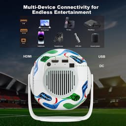 2026 Mini-projector, ondersteunt tot 8K en 290 ANSI-lumen, draagbare projector, automatische verticale keystone-correctie, 270° draaibaar, met Wi-Fi 6 en Bluetooth 5.4 — thumbnail 2