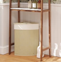 COVREO Wasmand 35x35x60 cm naturel, bamboe met 55 liter inhoud en deksel — thumbnail 1