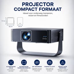 Mini Beamer met Autofocus - Full HD 1080P Projector Wifi 6 Bluetooth — thumbnail 4