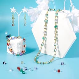 180 transparante glazen kubuskralen van 6 mm in tweekleurig design, ideaal voor het zelf maken van sieraden en creatieve DIY-projecten — thumbnail 4