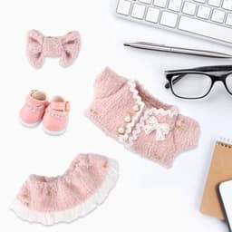 Poppenkledingset, stijlvolle kawaii-outfitset, luxe moderne rok met accessoires, geschikt voor aankleedpoppen — thumbnail 3