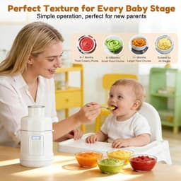 Babyvoedselmaker, babypapbereider, automatisch koken en versnipperen voor gezonde zelfgemaakte babyvoeding, BPA-vrij — thumbnail 3