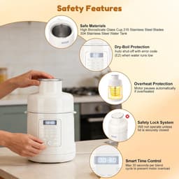 Babyvoedselmaker, babypapbereider, automatisch koken en versnipperen voor gezonde zelfgemaakte babyvoeding, BPA-vrij — thumbnail 5