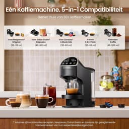 5-in-1 Koffiemachine voor Nespresso Original, Dolce Gusto, Lavazza A Modo Mio, ESE 44mm Pads & Gemalen Koffie, LED Touchscreen, Auto-Aanpassing, 20 Bar, Compact voor Thuis en Kantoor — thumbnail 3