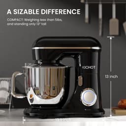 Keukenmachine - Standmixer - Bakken en mengen - Kantelbare kop - 4.5L kom - Zwart — thumbnail 4