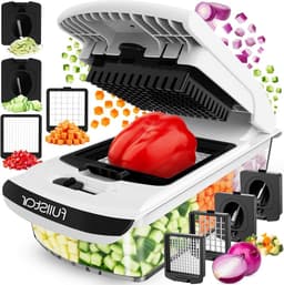 Groente Chopper - Snijmachine Keuken - Maaltijd Voorbereiden - Roestbestendige Messen - 1.2 Liter Capaciteit - Wit — thumbnail 1