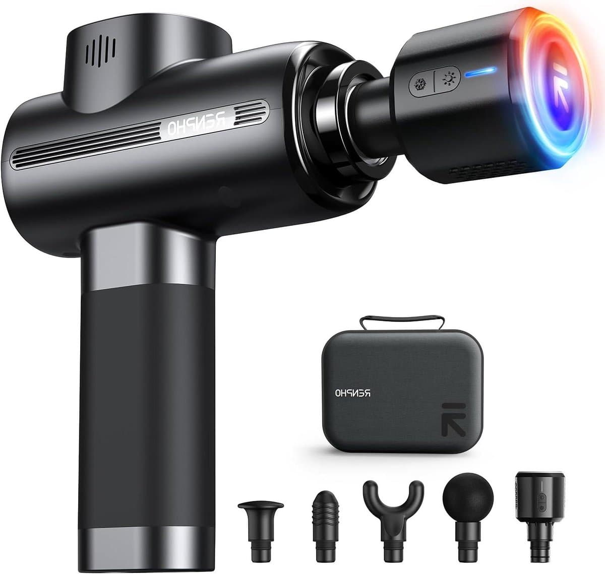Massage Gun - Spierherstel Apparaat - Spierontspanning Na Sport - Verwarmen En Koelen - 0.7kg Lichtgewicht - Zwart — afbeelding 1