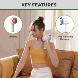 Handheld massager voor spierpijn - diepte- en rotatiemassage - 8 opzetstukken, 6 snelheden - herstel na training - ShopVlot — thumbnail 5