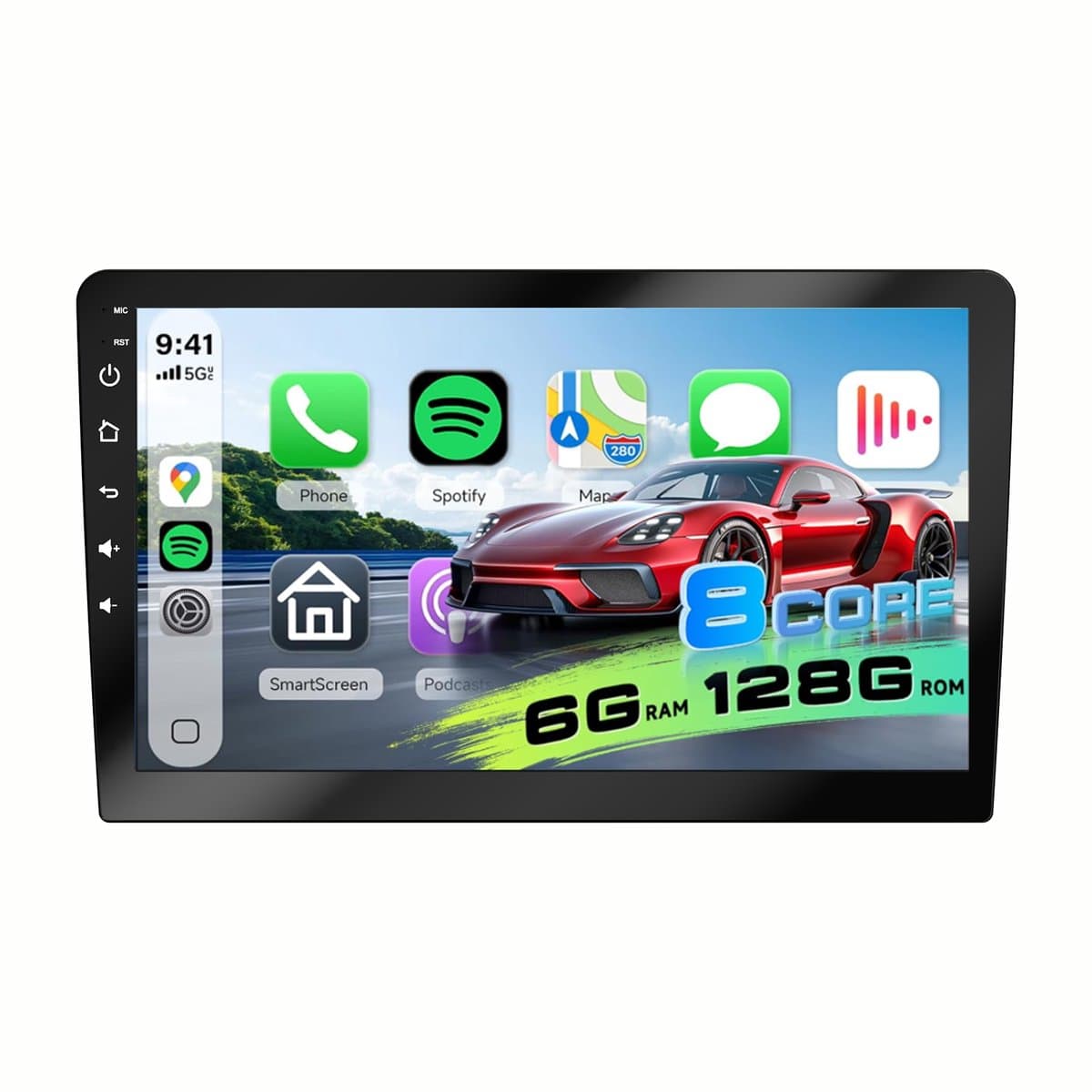 ESSGOO Autoradio 2Din Universeel - 10.1 Inch IPS HD Touchscreen - Android 15 - Apple Carplay & Android Auto (Draadloos) - 6+128GB - GPS Navigatiesysteem - Bluetooth, WiFi, MP5 — afbeelding 1