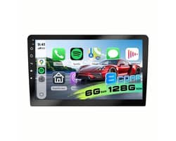 ESSGOO Autoradio 2Din Universeel - 10.1 Inch IPS HD Touchscreen - Android 15 - Apple Carplay & Android Auto (Draadloos) - 6+128GB - GPS Navigatiesysteem - Bluetooth, WiFi, MP5
