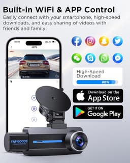 Dashcam Auto - 3 Kanaals Camera - Verkeersveiligheid Registreren - Super Nachtzicht 4K - 316 Inch Scherm - Zwart — thumbnail 2