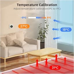 Slimme thermostaat - Temperatuurregelaar - Verwarming regelen - WiFi bediening - 720 Watt - Wit — thumbnail 3