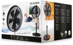 Staande Ventilator - Vloerventilator Hout - Ruimte Koelen - 5 Metalen Bladen - 90-120 cm Hoog - Zwart Hout — thumbnail 5