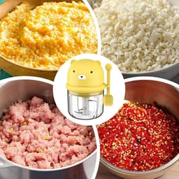 Draadloze Keukenmachine - Mini Hakmolen - Snel Ingrediënten Snijden - Efficiënte Motor - 350 ml Capaciteit - Geel — thumbnail 3