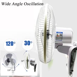 Wandventilator - Muurventilator - Ruimte Koelen - 3 Snelheden - 45 cm - Rood — thumbnail 2