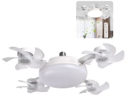 Plafondlamp Geschikt voor buiten, plafondventilator met ledverlichting, afstandsbediening, stil, opvouwbaar, 60 watt — thumbnail 2