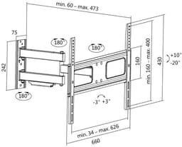 LogiLink BP0019 TV mount 177,8 cm (70'') Zwart — thumbnail 3