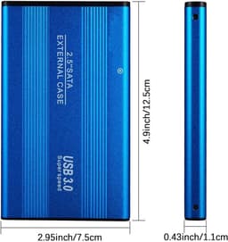 Externe Harde Schijf - Draagbare Opslag - Bestanden Opslaan - Ultra Slanke Behuizing - 2 TB Capaciteit - Blauw — thumbnail 4