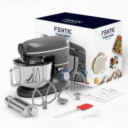 SnelShoppen - Keukenmachine met Pastamachine - 2000W Keukenrobot - Pasta Sheet Roller - 6,2L Mengkom - Antraciet - Ideaal voor Thuis, Feesten en Koken — thumbnail 5