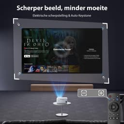 SnelShoppen - Mini Projector Draagbare Beamer 12000 Lumen FHD 1080P met 50% Zoom, Elektrische Focus, 5G WiFi Bluetooth voor iOS/Android/TV Stick/HDMI/ — thumbnail 5