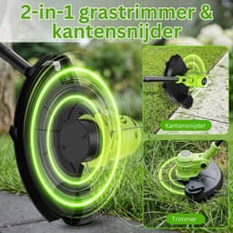 ApexArte® Grasmaaier Elektrisch - Grastrimmers met Accu - Geelgroen — thumbnail 2