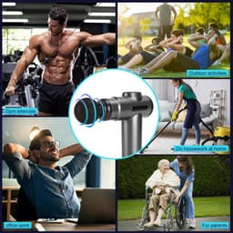 Massagepistool - Spiermassager Percussie - Spierherstel Ontspanning - Krachtige Diepe Weefselmassage - 99 Snelheden - Grijs — thumbnail 3