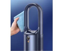 Fluisterstille, oplaadbare tafelventilator met veilige, stijlvolle en chique bladloze vormgeving en revolutionaire luchtstroom (wit) — afbeelding 1