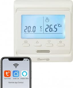 Slimme Thermostaat - Vloerverwarming Bediening - Energie Besparen - App Bediening - 16A - Wit — thumbnail 1