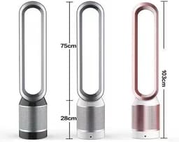 Bladeless Ventilator - Torenventilator Stil - Verkoeling Binnen - Met Afstandsbediening - 10x10x10mm - Wit — thumbnail 3
