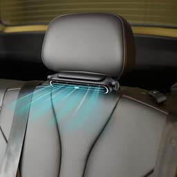 Auto Ventilator - Draagbare Koeler - Verkoeling Onderweg - Dubbele Turbine - 19 cm - Zwart Wit — thumbnail 2