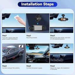 4-kanaals 360° dashcam HD 1080P 4-lens rijrecorder met 32GB geheugenkaart — thumbnail 5
