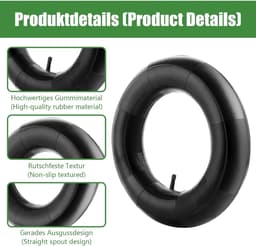 SnelShoppen - 4 Stuks 4.00-8 Wielbarrow Hoses, Robuuste Pneumatische Banden voor Tuin, Handtruck, Grasmaaier en Glijwagen, 200 kg Draagvermogen — thumbnail 2