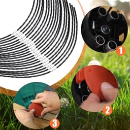 SnelShoppen - 32 Stuks Grasmaaier Trimmerdraad - Extra Sterke Draad - 37 cm Lengte - Ø 3,5 mm - Inclusief 2 Spoelafdekkingen - Geschikt voor Tuin en G — thumbnail 3