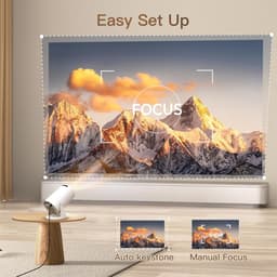 SnelShoppen - Draagbare miniprojector 4K 1080p Full HD, Android 11, Wifi 6, BT 5.0, 180 graden rotatie, kleine thuisbioscoop met automatische keystone — thumbnail 3