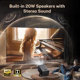 SnelShoppen - X7 Projector Native 1080P/2000 ANSI/AI Kalibratie - Android 14, Ondersteunt 8K, Dolby Audio, Geschikt voor Netflix/YouTube, Auto Focus/K — thumbnail 5
