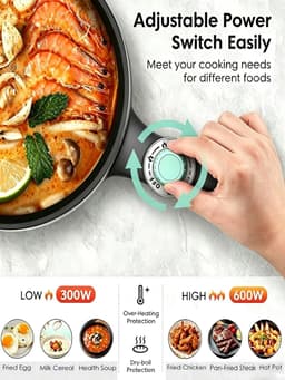 Multicooker - Groen - 1,5 L met stoompan - Elektrische antiaanbak braadpan - Voor Gezond en Snel Koken — thumbnail 2