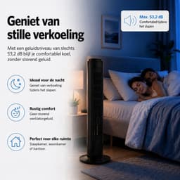 Hausberg Pro® Toren Ventilator 75CM | 3 Snelheden | 90° Oscillerend - Krachtig & Stil | Staand Torenventilator — thumbnail 3