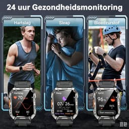 Blackview Outdoor Smartwatch - W60 Watch - Bluetooth Smartwatches - Rugged Sporthorloge - Vierkante Militair Smartwatch - Smart Watch Dames - Smartwatch Heren - Sport Horloge - IP68 Waterdicht - Belfunctie - Sporthorloge - iOS & Android - Zwart — thumbnail 5