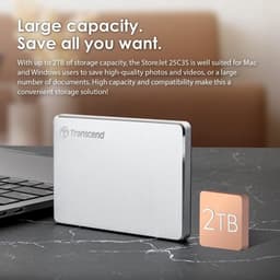 Externe harde schijf USB Type C 2 TB aluminium — thumbnail 2