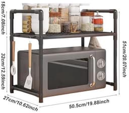 Magnetron Standaard voor Keuken - Metalen Plank met Haken en Geen Boreisen — thumbnail 2