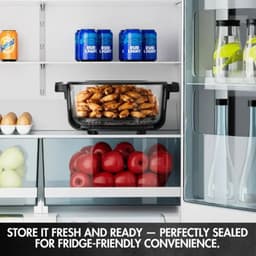 Just Perfecto Draagbare Glazen Airfryer – Totale Capaciteit 5,5 L, 1,5 L + 4 L Transparante Glazen Mandjes, Olievrije Heteluchtfriteuse — thumbnail 4