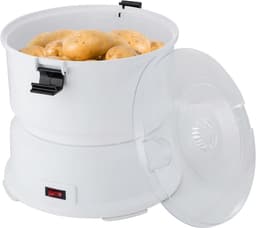 Aardappelschilmachine - Automatische schiller - Snel groenten schillen - 85W koperen motor - 0.8 kg capaciteit - Wit — thumbnail 1