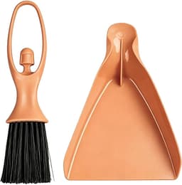 Handbezem en Stoffer - Mini Bezem Set - Snel Opruimen - Ergonomisch Ontwerp - 11x23.5 cm - Oranje — thumbnail 1
