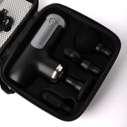 Mini massagepistool met 4 massagekoppen - draagbare diepweefselmassager, oplaadbaar via USB-C-interface - zwart. — thumbnail 3
