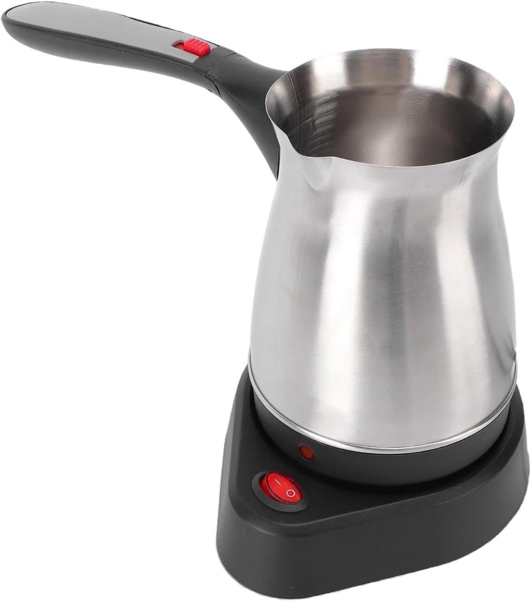 Elektrische Koffiepot - Turkse Koffiezetapparaat Koffie Maker - Koffie Zetten - Dubbel Beschermingssysteem - 600 ml - Zilver — afbeelding 1
