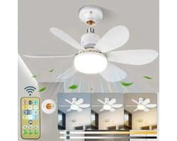 Stille plafondventilator, 40W plafondventilator met verlichting, E27 fitting, geruisloze werking, Geschikt voor woonkamer en slaapkamer. — afbeelding 1