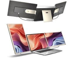 KIRA® Portable Monitor - Draagbare Monitor voor Thuiswerk & Reizen - Full HD Portable Display voor MacBook & Windows - Zwart - 4cm x 20cm x 13cm