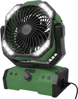 Krachtige Draagbare Oplaadbare Ventilator met Afstandsbediening en LED — thumbnail 1