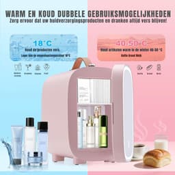 Lìon® Mini Koelkast - Minibar - 4L Capaciteit - Skincare Koelkast - Roze - 29cm x 21cm x 30cm — thumbnail 4